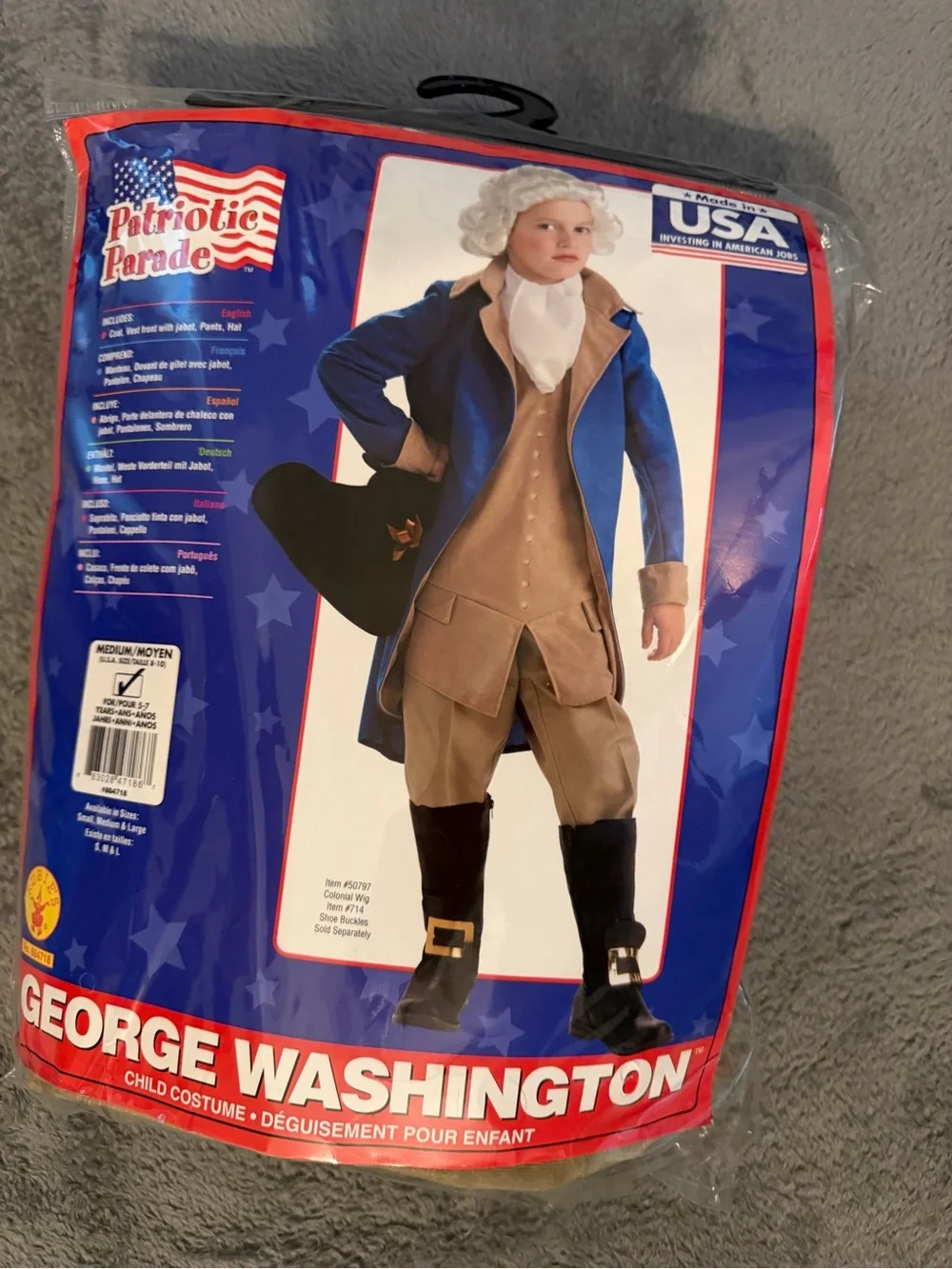Rubies George Washington Costume Child M 5-7